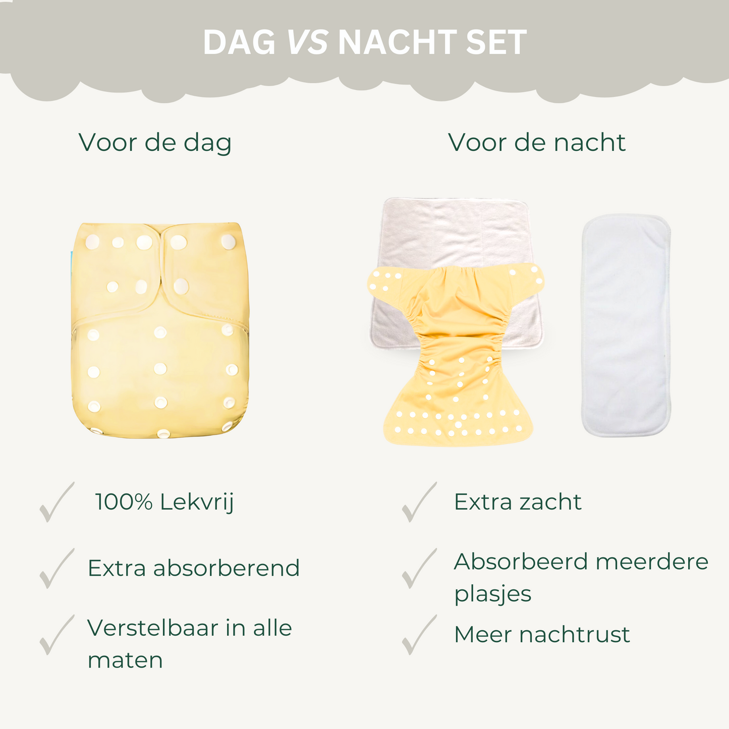 Wasbare luier (pastel blauw) - Moon & stars